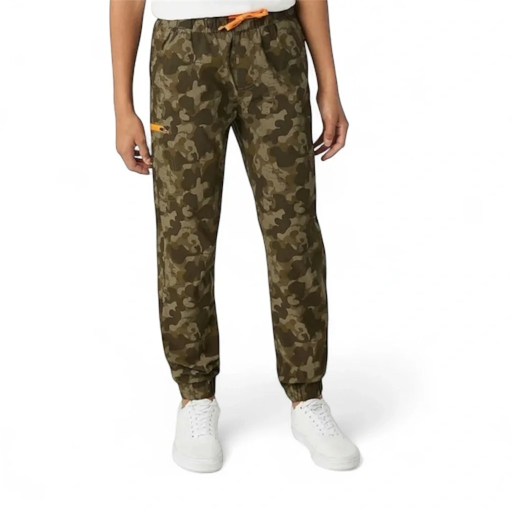 Weatherproof Vintage Youth Boys Green Camo Tech Jogger Pants
